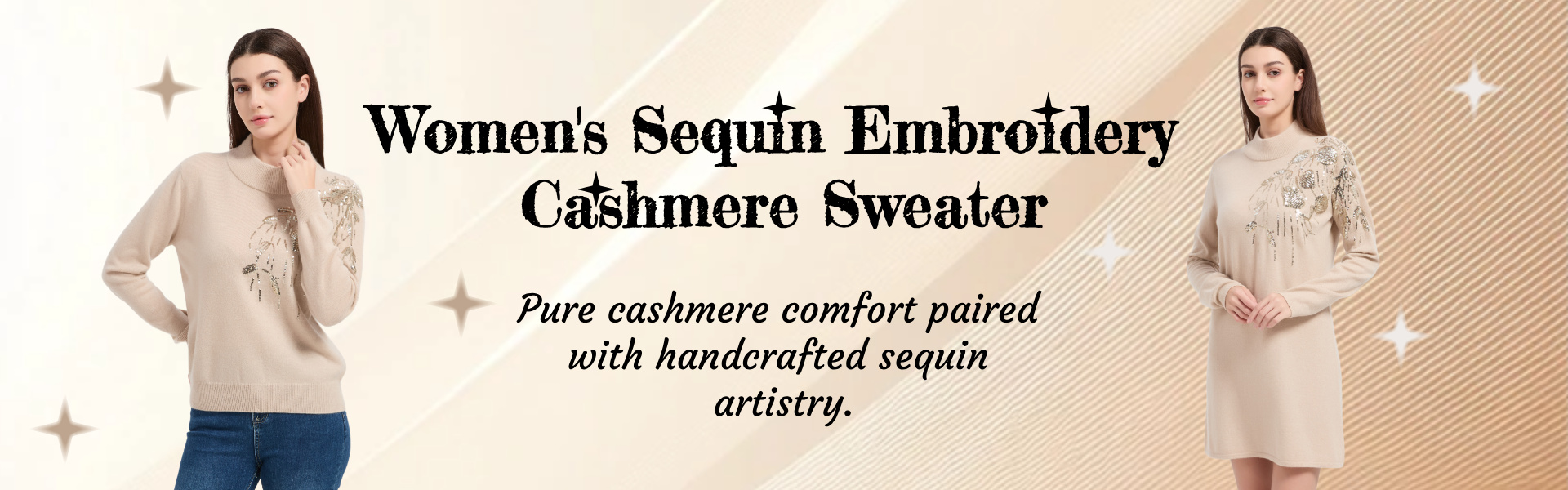 Women's Sequin Embroidery Cashmere Sweater