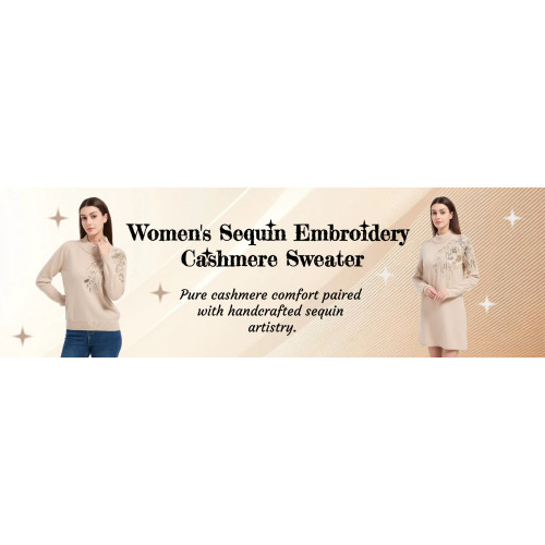 Women's Sequin Embroidery Cashmere Sweater