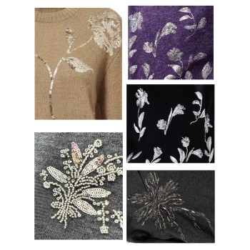 New arrival OEM Women's Sequin Embroidery Cashmere Sweater from Chinese manufacturer