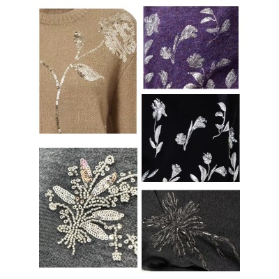 New arrival OEM Women's Sequin Embroidery Cashmere Sweater from Chinese manufacturer