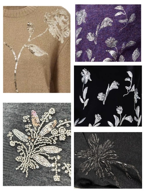 New arrival OEM Women's Sequin Embroidery Cashmere Sweater from Chinese manufacturer