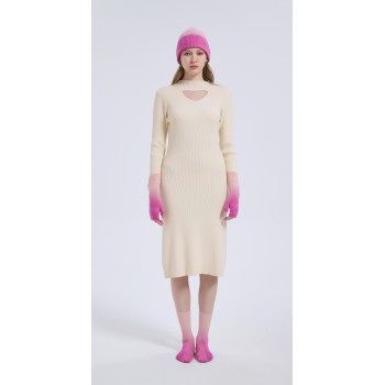 New Arrival OEM Dip-Dye Wool Cashmere Beanie, Gloves and Socks Christmas Warm Set From China