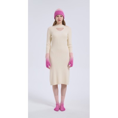 New Arrival OEM Dip-Dye Wool Cashmere Beanie, Gloves and Socks Christmas Warm Set From China
