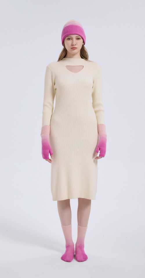 New Arrival OEM Dip-Dye Wool Cashmere Beanie, Gloves and Socks Christmas Warm Set From China