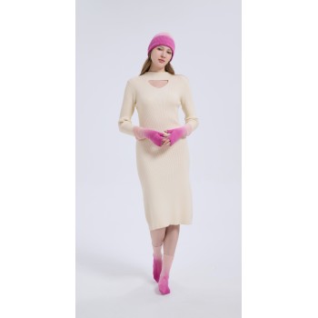 New Arrival OEM Dip-Dye Wool Cashmere Beanie, Gloves and Socks Christmas Warm Set From China