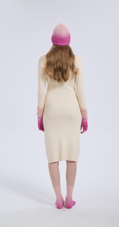 New Arrival OEM Dip-Dye Wool Cashmere Beanie, Gloves and Socks Christmas Warm Set From China