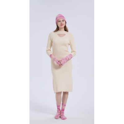 New arrival Custom Tie-Dye Wool Cashmere Beanie ,Gloves and Socks Christmas Warm Set From Chinese Factory