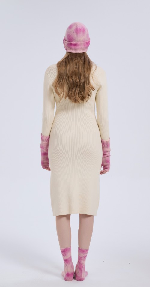 New arrival Custom Tie-Dye Wool Cashmere Beanie ,Gloves and Socks Christmas Warm Set From Chinese Factory