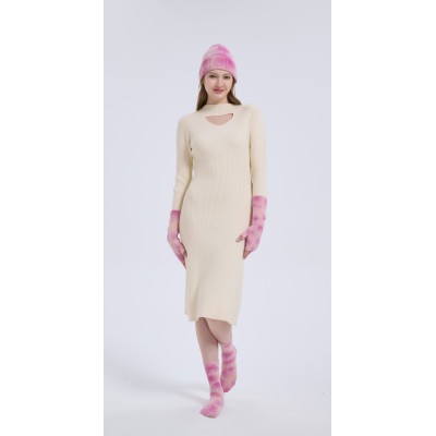 New arrival Custom Tie-Dye Wool Cashmere Beanie ,Gloves and Socks Christmas Warm Set From Chinese Factory