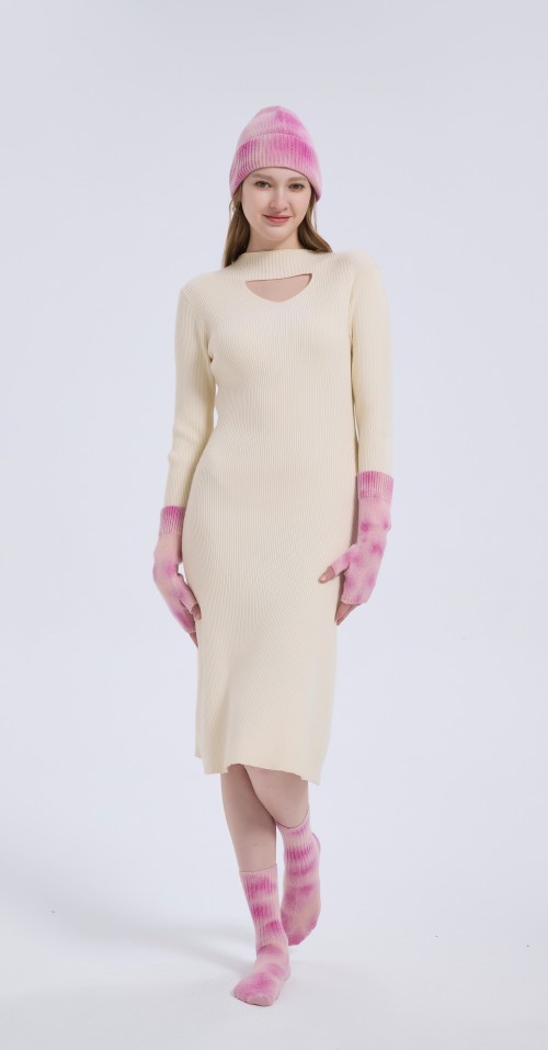 New arrival Custom Tie-Dye Wool Cashmere Beanie ,Gloves and Socks Christmas Warm Set From Chinese Factory