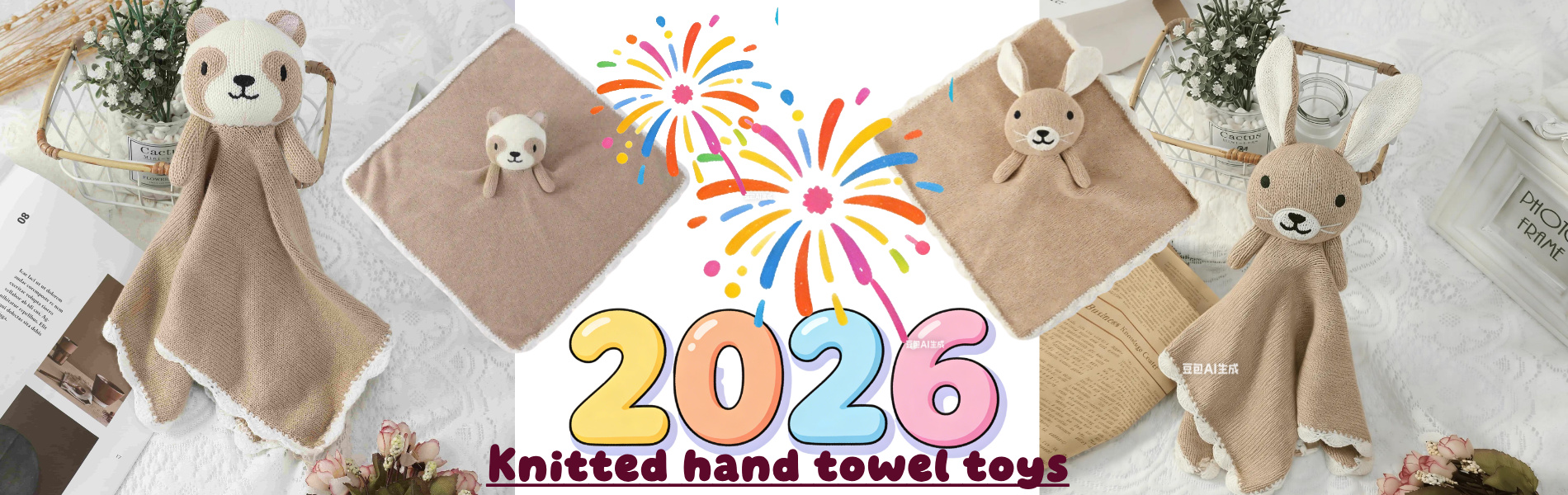 Knitted hand towel toys