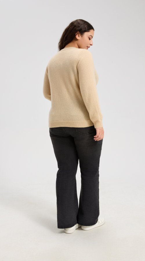 Wholesale Women's High Slit Silk Cashmere Sweater From China Factory