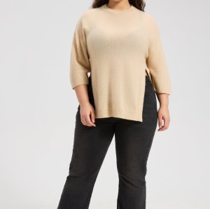 Wholesale Women's High Slit Silk Cashmere Sweater From China Factory