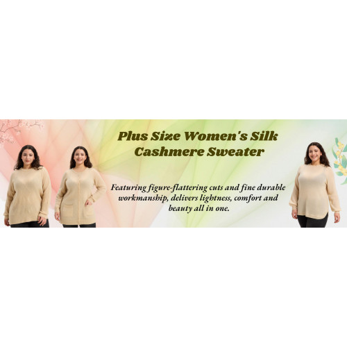 Plus Size Women's Silk Cashmere Sweater