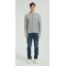 Wholesale Men's Light Grey Waffle-Knit Collared Silk Cashmere Cardigan From China