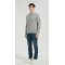 Wholesale Men's Light Grey Waffle-Knit Collared Silk Cashmere Cardigan From China