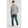Wholesale Men's Light Grey Waffle-Knit Collared Silk Cashmere Cardigan From China