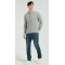 Wholesale Men's Light Grey Waffle-Knit Collared Silk Cashmere Cardigan From China