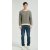 New Design Men's Crew Neck Vertical Striped Silk Cashmere Sweater From China