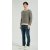 New Design Men's Crew Neck Vertical Striped Silk Cashmere Sweater From China