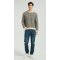New Design Men's Crew Neck Vertical Striped Silk Cashmere Sweater From China