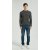 New Arrival Men's Dark Grey Chenron Pattern Silk Cashmere Pullover From Chinese Factory