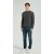 New Arrival Men's Dark Grey Chenron Pattern Silk Cashmere Pullover From Chinese Factory