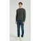 New Arrival Men's Dark Grey Chenron Pattern Silk Cashmere Pullover From Chinese Factory