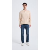 High Quality Men's Long Sleeve Worsted Silk Cashmere Polo Pullover From Chinese Factory
