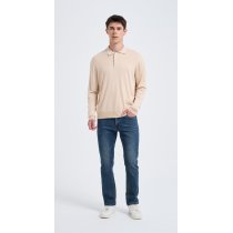High Quality Men's Long Sleeve Worsted Silk Cashmere Polo Pullover From Chinese Factory