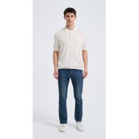 Wholesale Men's White Short Sleeve Worsted Silk Cashmere Polo Shirt From Chinese Manufacturer