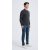 Custom Design Men's Charcoal Long Sleeve Worsted Silk Cashmere Polo Sweater From China