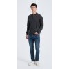 Custom Design Men's Charcoal Long Sleeve Worsted Silk Cashmere Polo Sweater From China