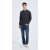 Custom Design Men's Charcoal Long Sleeve Worsted Silk Cashmere Polo Sweater From China