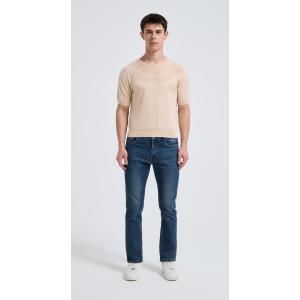 New Arrival Men's Crew Neck Hollow Pattern Worsted Silk Cashmere Sweater From Chinese Supplier