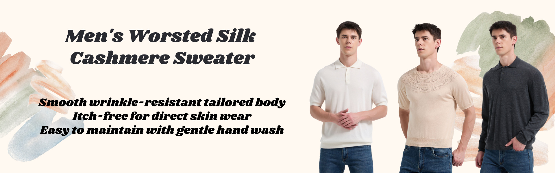 Men's Worsted Silk Cashmere Sweater