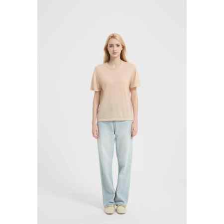 Wholesale high quality Ladies 100%Worsted Baby Cashmere Crew Neck Knitted Shirt from Chinese factory