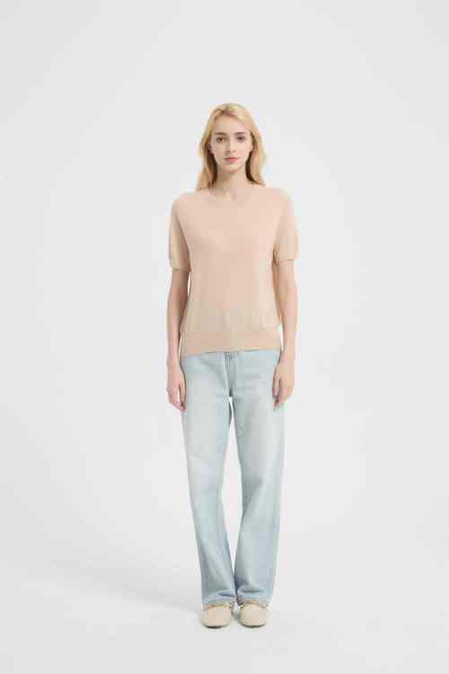 New design chinese wholesale high quality women's 100%Worsted Baby Cashmere Knitted Shirt