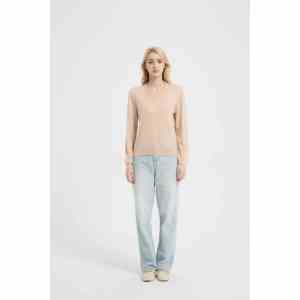 ODM Ladies 100% Worsted Baby Cashmere V-neck Sweater From Chinese Supplier