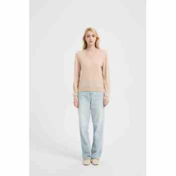 ODM Ladies 100% Worsted Baby Cashmere V-neck Sweater From Chinese Supplier