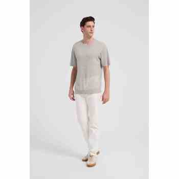 New Arrival Men's Crew Neck 100%Worsted Baby Cashmere Knitted Shirt From Chinese Supplier