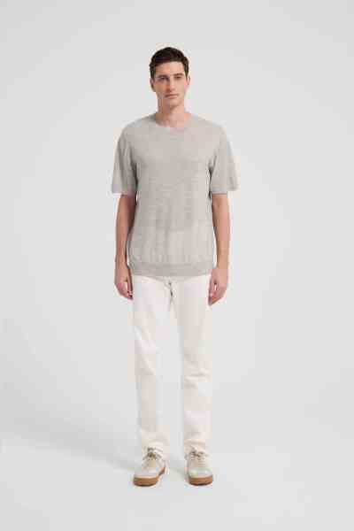 New Arrival Men's Crew Neck 100%Worsted Baby Cashmere Knitted Shirt From Chinese Supplier