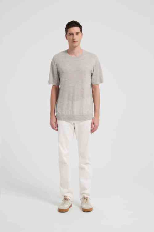 New Arrival Men's Crew Neck 100%Worsted Baby Cashmere Knitted Shirt From Chinese Supplier
