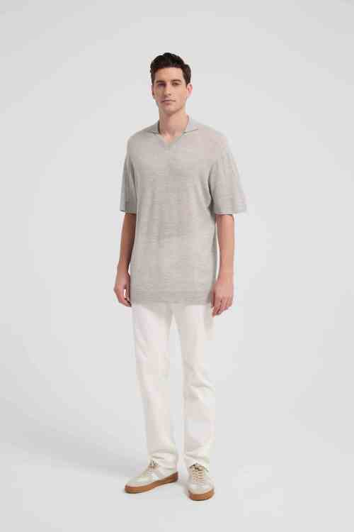 High quality men's 100%Worsted Baby cashmere polo neck shirt wholesale from China