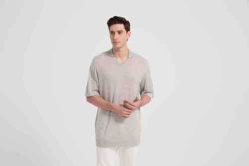 High quality men's 100%Worsted Baby cashmere polo neck shirt wholesale from China