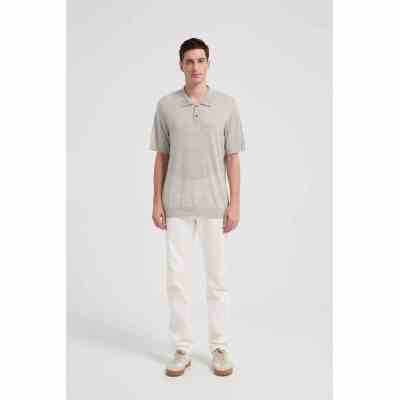 New Design ODM Man Worsted Cashmere Polo Neck Short Sleeve Sweater From China
