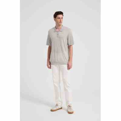 New Design ODM Man Worsted Cashmere Polo Neck Short Sleeve Sweater From China
