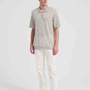 New Design ODM Man Worsted Cashmere Polo Neck Short Sleeve Sweater From China