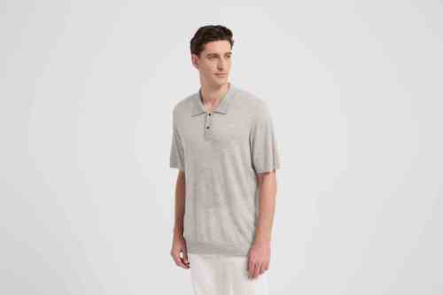 New Design ODM Man Worsted Cashmere Polo Neck Short Sleeve Sweater From China
