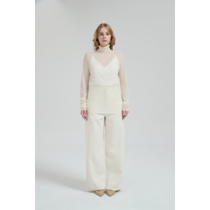 Wholesale ladies 50%Cashmere 50%PVA high neck pullover knitwear from China